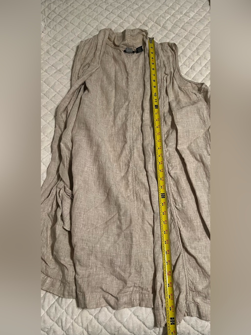 Tahari Long Linen Vest - Picture 8 of 11